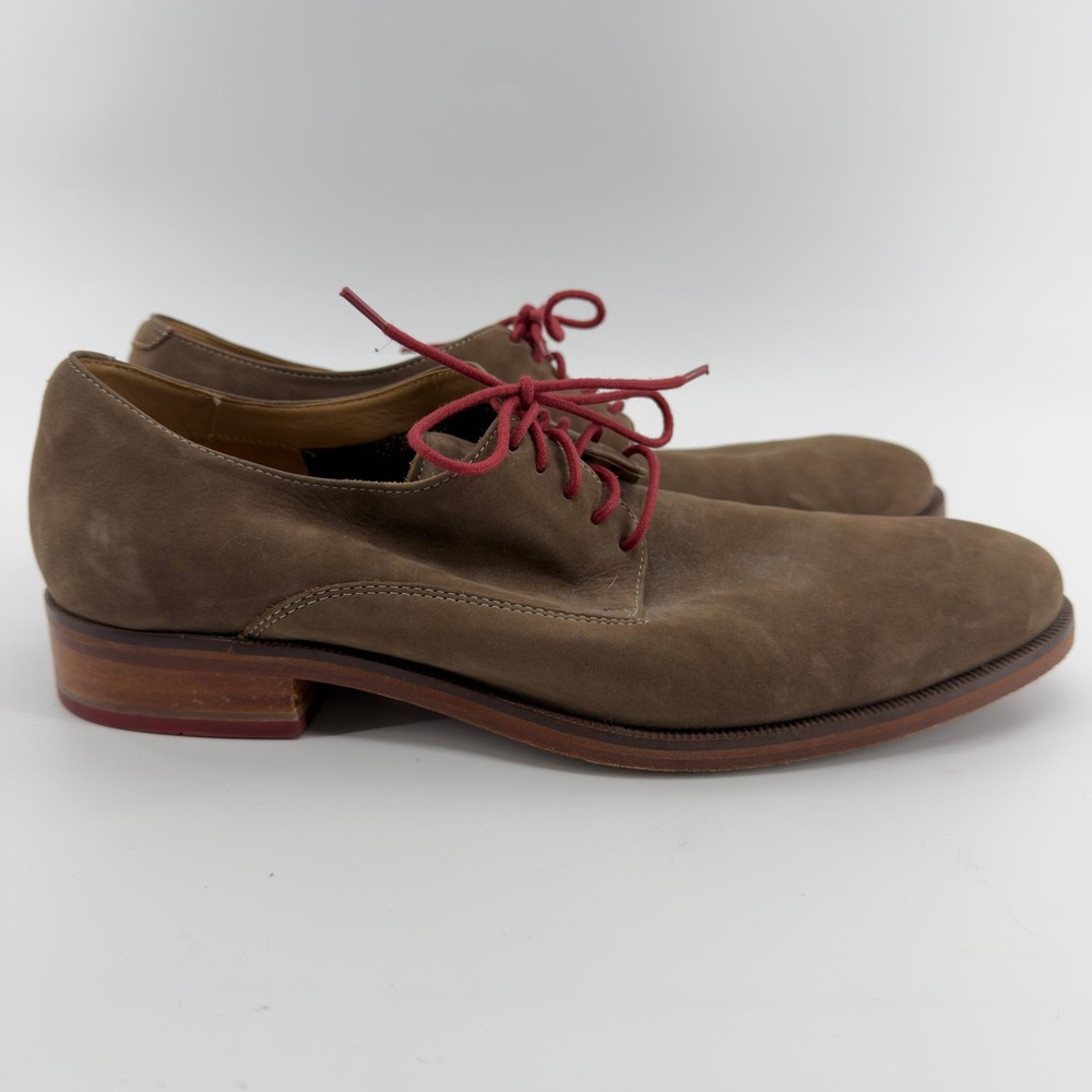 Cole Haan Williams Brown‎ Nubuck Leather Derby Shoes Red Laces Mens 12M